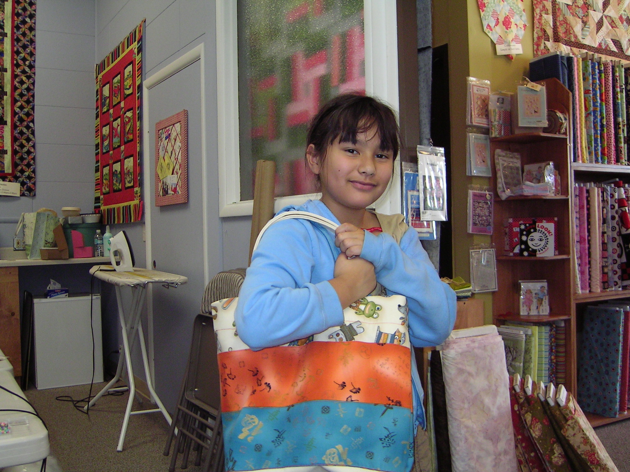 Maya made her own market bag!